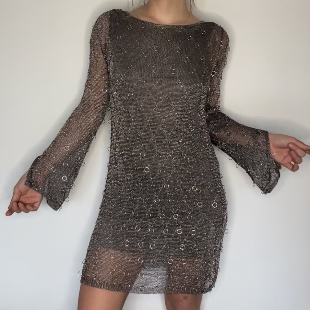 ZARA | SILVER KNIT DRESS
